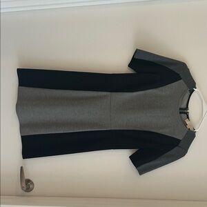 LOFT Gray and Black Mini Dress